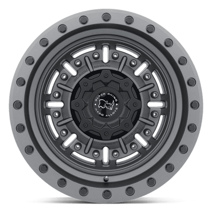 Black Rhino ABRAMS Textured Matte Gunmetal 17x9.5 -18 5x127mm 71.5mm