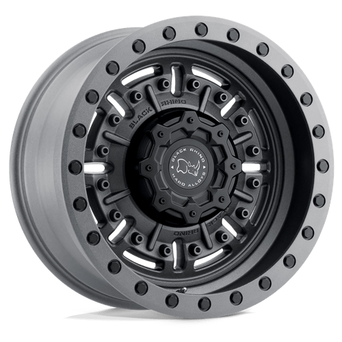Black Rhino ABRAMS Textured Matte Gunmetal 17x9.5 -18 5x127mm 71.5mm