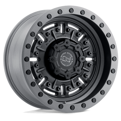 Black Rhino ABRAMS Textured Matte Gunmetal 17x9.5 -18 8x170mm 125.1mm