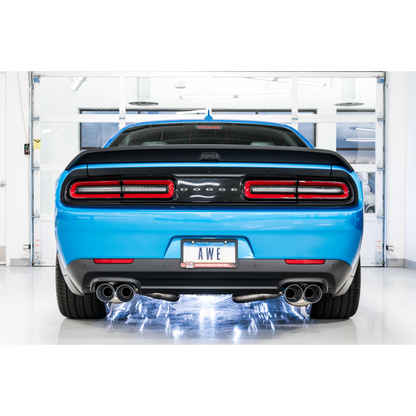 AWE Tuning 2015+ Dodge Challenger 6.4L/6.2L Non-Resonated Touring Edition Exhaust - Quad Silver Tips