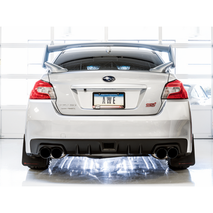 AWE Tuning Subaru STI VA / WRX GV / STI GV Sedan Touring Edition Exhaust - Diamond Black Tip (102mm)