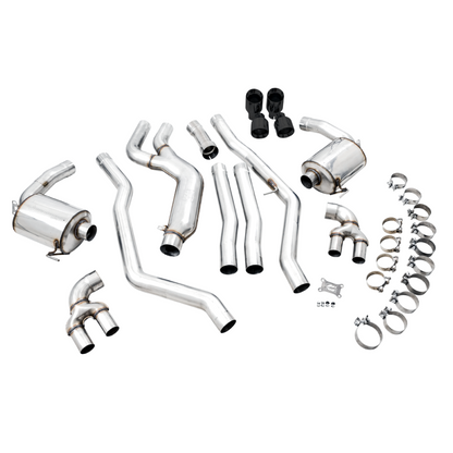 AWE Tuning 2019+ BMW M340i (G20) Non-Resonated Touring Edition Exhaust - Quad Diamond Black Tips