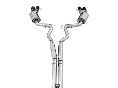 AWE Tuning 2018+ Ford Mustang GT (S550) Cat-Back Exhaust - Touring Edition (Quad Diamond Black Tips)