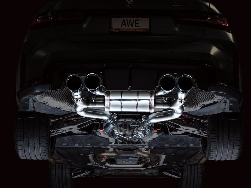 AWE Tuning SwitchPath Cat-Back Exhaust for BMW G8X M3/M4 - Chrome Silver Tips