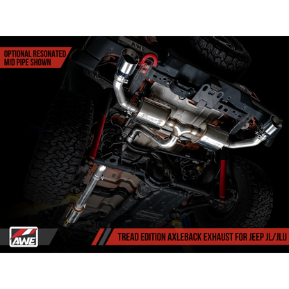 AWE Tuning 2018+ Jeep Wrangler JL/JLU Tread Edition Axle-Back Dual Exhaust - Chrome Silver Tips