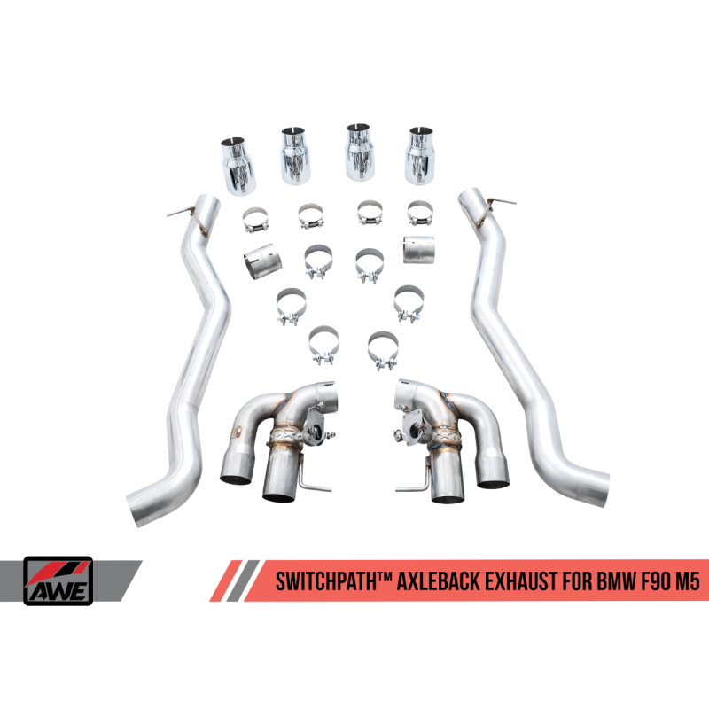AWE Tuning SwitchPath Axle-back Exhaust with Chrome Silver Tips - 18-19 BMW M5