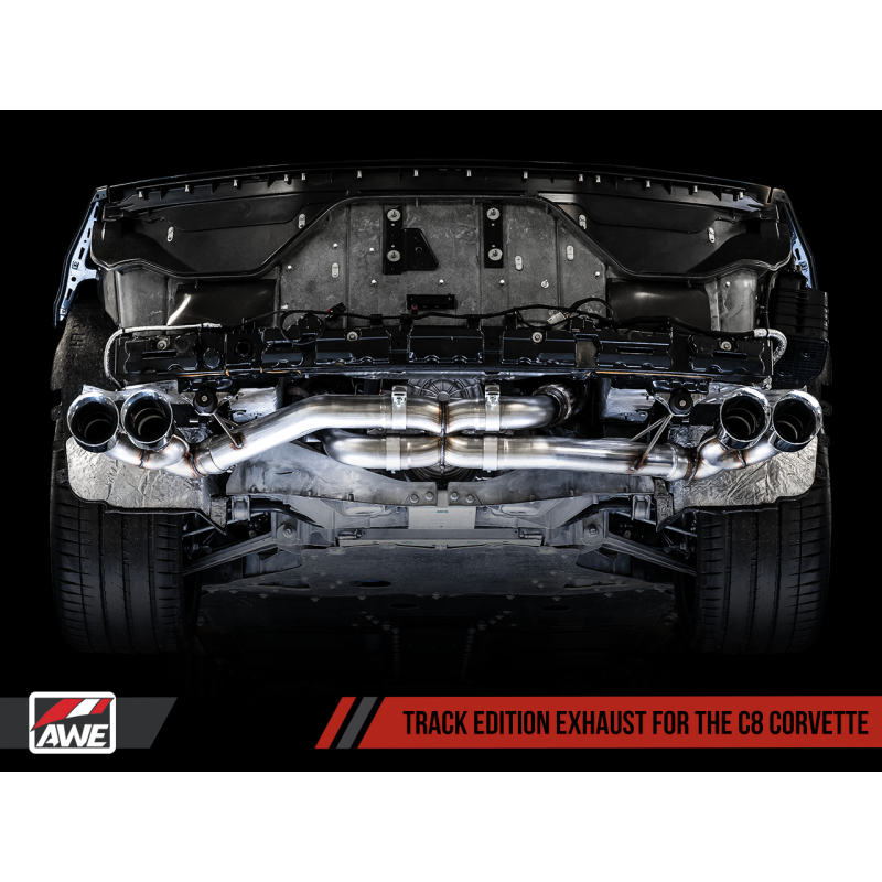 AWE Tuning 2020 Chevrolet Corvette (C8) Track Edition Exhaust - Quad Diamond Black Tips