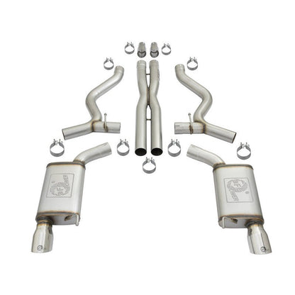aFe MACHForce XP 3in 304 SS Cat-Back Exhausts w/ Polished Tips 15-17 Ford Mustang GT V8-5.0L/V6-3.7L