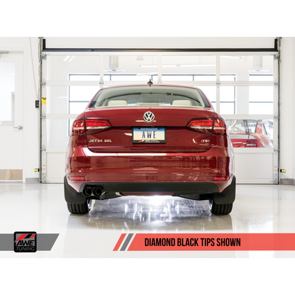 AWE Tuning Mk6 GLI 2.0T - Mk6 Jetta 1.8T Track Edition Exhaust - Diamond Black Tips