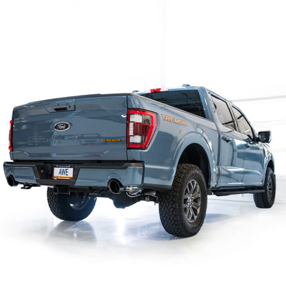 AWE Tuning Tuning 2021+ Ford F-150 Tremor (w/ Bumper Cutouts) 0FG Non-Resonated Catback -Diamond Black Tips