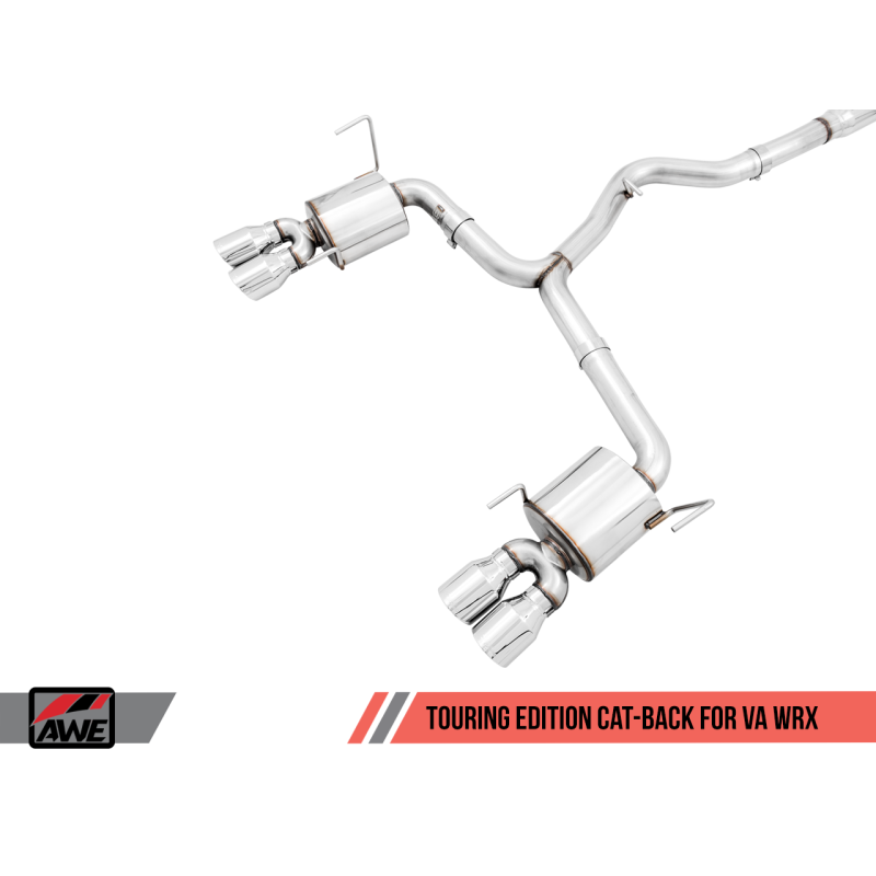 AWE Tuning 2015+ Subaru WRX VA Sedan Touring Edition Exhaust - Chrome Silver Tips (102mm)
