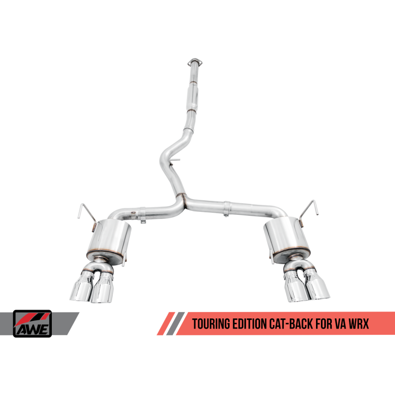 AWE Tuning 2015+ Subaru WRX VA Sedan Touring Edition Exhaust - Chrome Silver Tips (102mm)