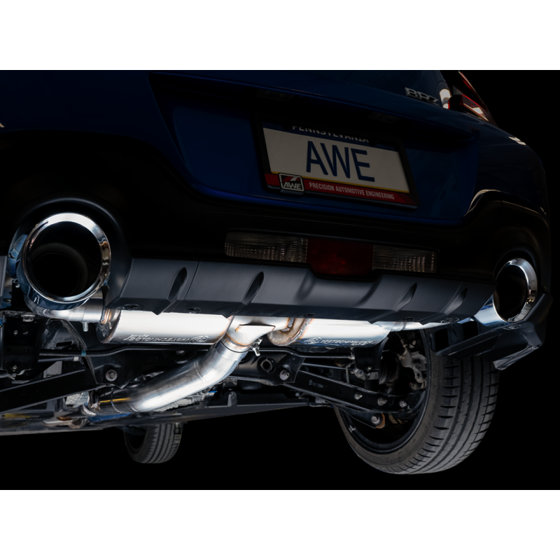 AWE Tuning Subaru BRZ/ Toyota GR86/ Toyota 86 Touring Edition Cat-Back Exhaust- Chrome Silver Tips