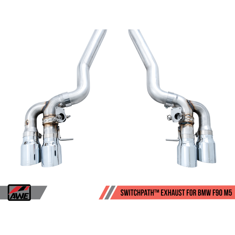 AWE Tuning SwitchPath Axle-back Exhaust with Chrome Silver Tips - 18-19 BMW M5