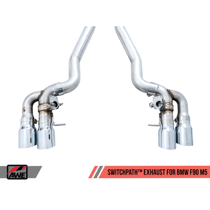 AWE Tuning SwitchPath Cat-back Exhaust with Chrome Silver Tips - 18-19 BMW M5