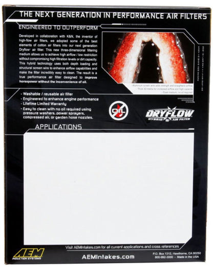 AEM 13 - 20 Nissan Sentra 1.8L DryFlow Air Filter Air Filters - Drop In