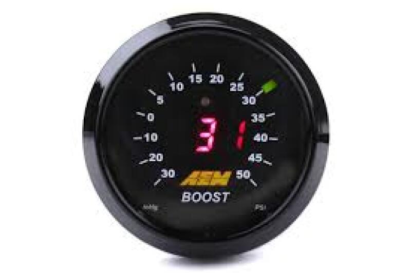AEM 52mm Boost Digital Gauge -30-50psi-Gauges-AEM