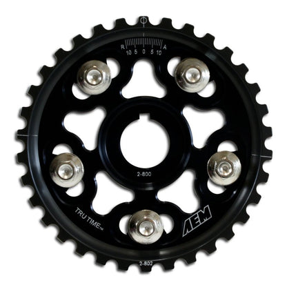 AEM 90-91 Acura Interga RS LS GS & GSR/ 99-00 Honda Civic Si Black Tru-Time Cam Gear-Cam Gears-AEM