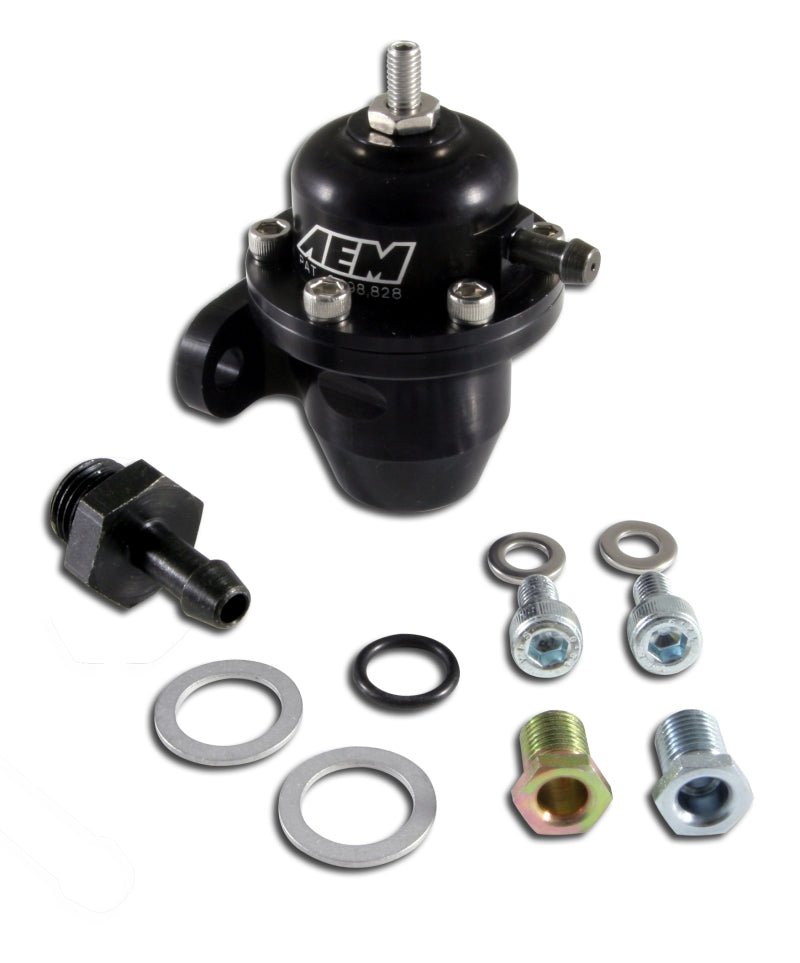 AEM 94-01 Acura Integra / 90-93 Honda Accord / 92-95 Honda Civic / 99-00 Honda Civic Black Adjustabl-Fuel Pressure Regulators-AEM