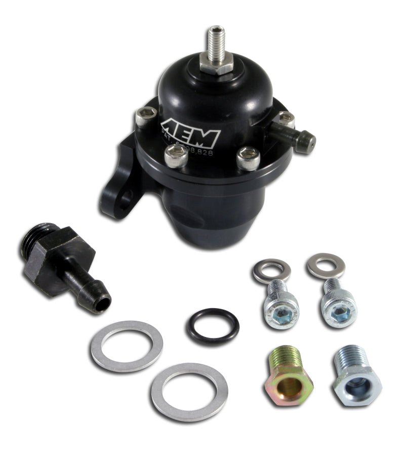 AEM 98-99 Acura CL / 00-05 S2000 / 98-02 Accord / 96-00 Civic Black Adjustable Fuel Pressure Regulat-Fuel Pressure Regulators-AEM