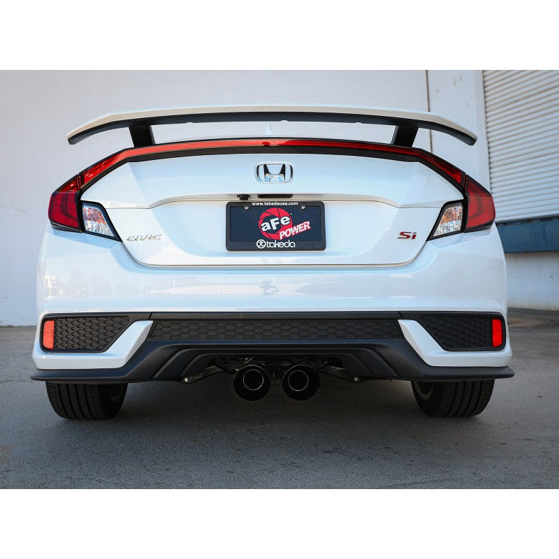 aFe Takeda 2.5in 304SS Cat-Back Exhaust System 17-20 Honda Civic SI Coupe L4-1.5L (t) - Black Tip