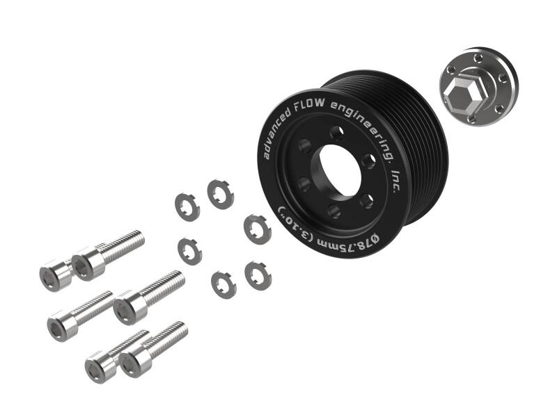 aFe 15 - 23 Dodge Challenger / 15 - 23 Dodge Charger SRT Hellcat 3.10in Supercharger Power Pulley Kit - Pulleys - Crank, Underdrive - aFe