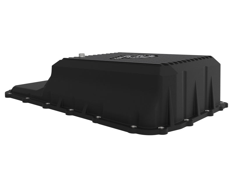 aFe 20 - 21 Ford Truck w/ 10R140 Transmission Pan Black POWER Street Series w/ Machined Fins - Diff Covers - aFe