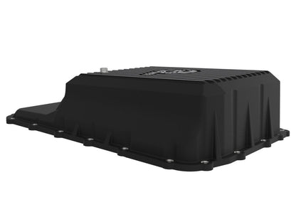 aFe 20 - 21 Ford Truck w/ 10R140 Transmission Pan Black POWER Street Series w/ Machined Fins - Diff Covers - aFe