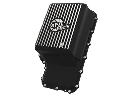 aFe 20 - 21 Ford Truck w/ 10R140 Transmission Pan Black POWER Street Series w/ Machined Fins - Diff Covers - aFe