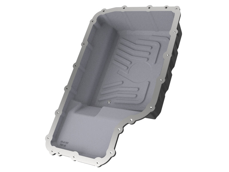 aFe 20 - 21 Ford Truck w/ 10R140 Transmission Pan Black POWER Street Series w/ Machined Fins - Diff Covers - aFe