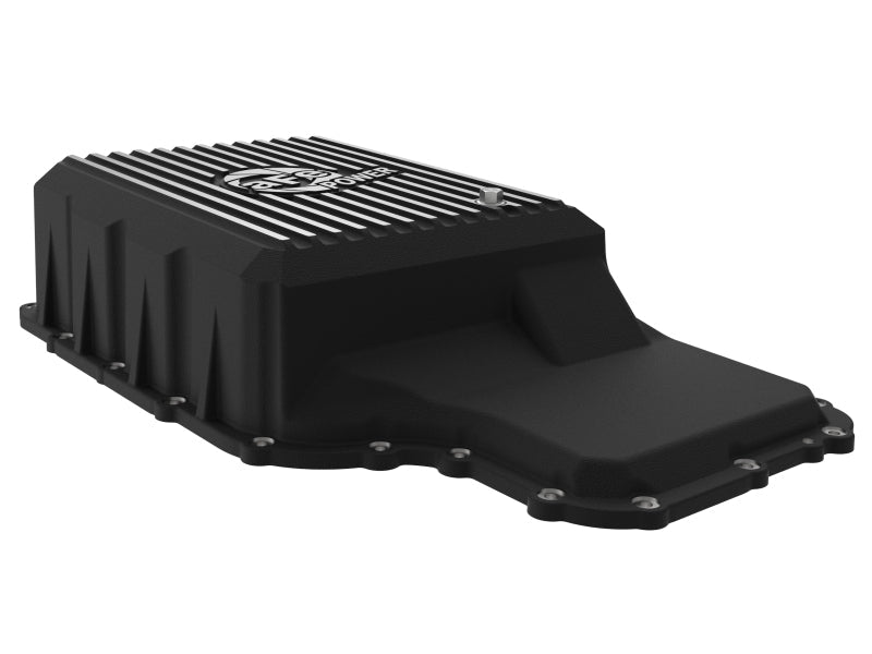 aFe 20 - 21 Ford Truck w/ 10R140 Transmission Pan Black POWER Street Series w/ Machined Fins - Diff Covers - aFe