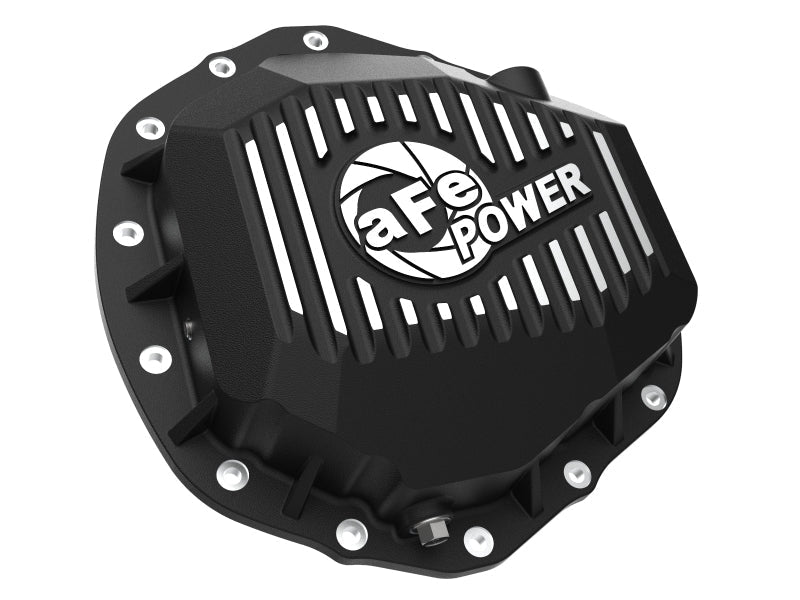 aFe 2020 Chevrolet Silverado 2500 HD Rear Differential Cover Black ; Pro Series w/ Machined Fins - Diff Covers - aFe