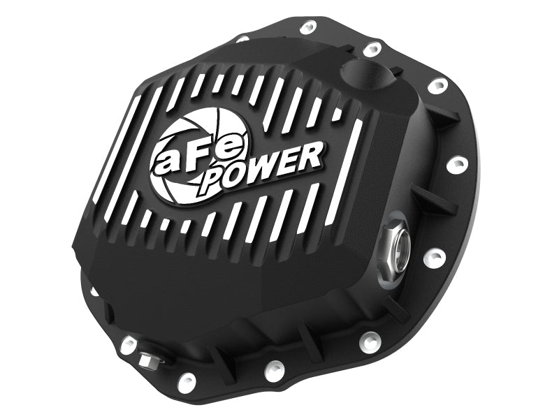 aFe 2020 Chevrolet Silverado 2500 HD Rear Differential Cover Black ; Pro Series w/ Machined Fins - Diff Covers - aFe