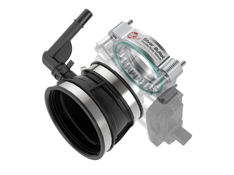 aFe 2020 Vette C8 Silver Bullet Aluminum Throttle Body Spacer Works w/ Factory Intake Only - Silver - Throttle Body Spacers - aFe