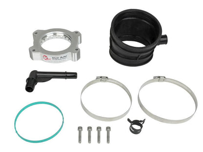 aFe 2020 Vette C8 Silver Bullet Aluminum Throttle Body Spacer Works w/ Factory Intake Only - Silver - Throttle Body Spacers - aFe