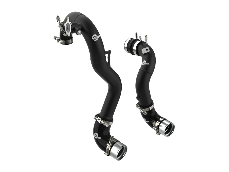 AFE 21 - 22 Ford Bronco L4 - 2.3L (t) BladeRunner Alum Hot/Cold Charge Pipe Kit - Black - Intercoolers - aFe