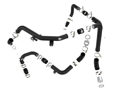 aFe 21 - 23 Ford Bronco V6 - 2.7Ltt BladeRunner Alum Hot & Cold Charge Pipe Kit - Black - Intercoolers - aFe