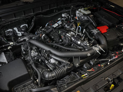 aFe 21 - 23 Ford Bronco V6 - 2.7Ltt BladeRunner Alum Hot & Cold Charge Pipe Kit - Black - Intercoolers - aFe