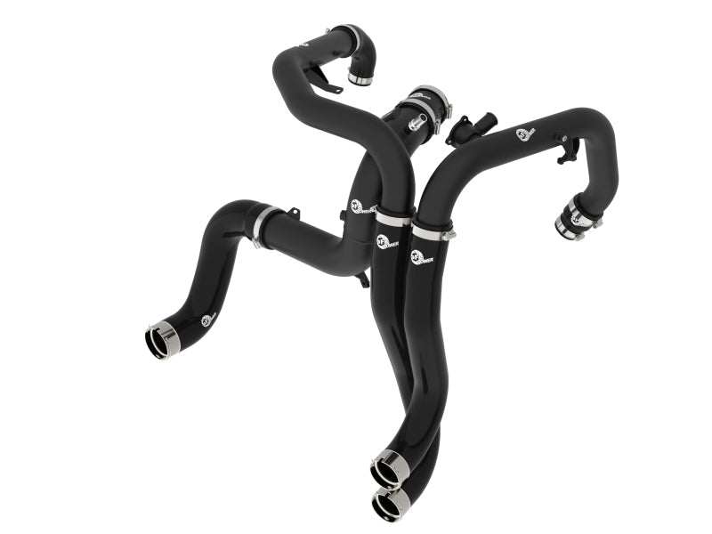 aFe 22 - 24 Ford Bronco Raptor V6 - 3.0L BladeRunner Aluminum Hot and Cold Charge Pipe Kit - Black - Intercoolers - aFe
