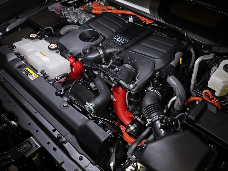 aFe 23 - 24 Toyota Sequoia V6 - 3.4L Hybrid BladeRunner 2.5in Aluminum Hot Charge Pipe - Red - Intercoolers - aFe
