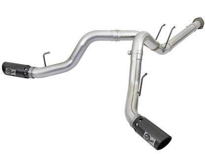 aFe ATLAS 4in DPF - Back Alum Steel Exhaust System w/Black Tip 2017 Ford Diesel Trucks V8 - 6.7L (td) - DPF Back - aFe