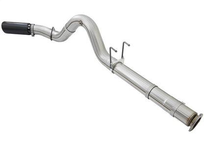 aFe ATLAS 5in DPF - Back Alum Steel Exhaust System w/Black Tip 2017 Ford Diesel Trucks V8 - 6.7L (td) - DPF Back - aFe