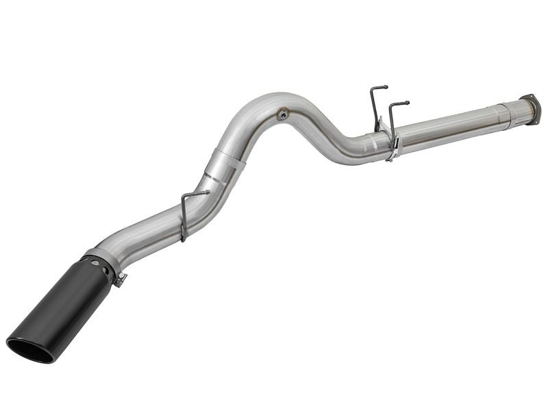 aFe ATLAS 5in DPF - Back Alum Steel Exhaust System w/Black Tip 2017 Ford Diesel Trucks V8 - 6.7L (td) - DPF Back - aFe