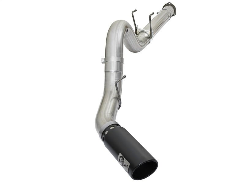 aFe ATLAS 5in DPF - Back Alum Steel Exhaust System w/Black Tip 2017 Ford Diesel Trucks V8 - 6.7L (td) - DPF Back - aFe
