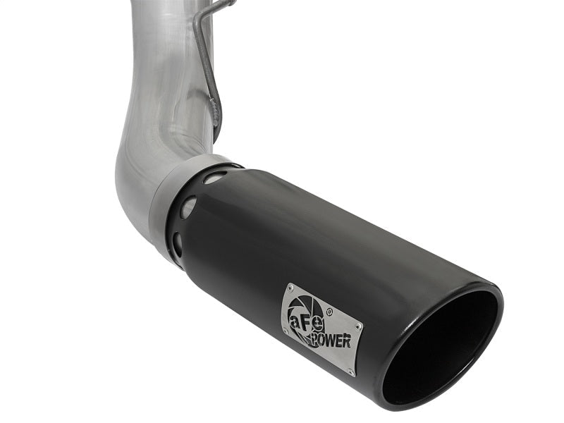 aFe ATLAS 5in DPF - Back Alum Steel Exhaust System w/Black Tip 2017 Ford Diesel Trucks V8 - 6.7L (td) - DPF Back - aFe