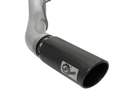 aFe ATLAS 5in DPF - Back Alum Steel Exhaust System w/Black Tip 2017 Ford Diesel Trucks V8 - 6.7L (td) - DPF Back - aFe