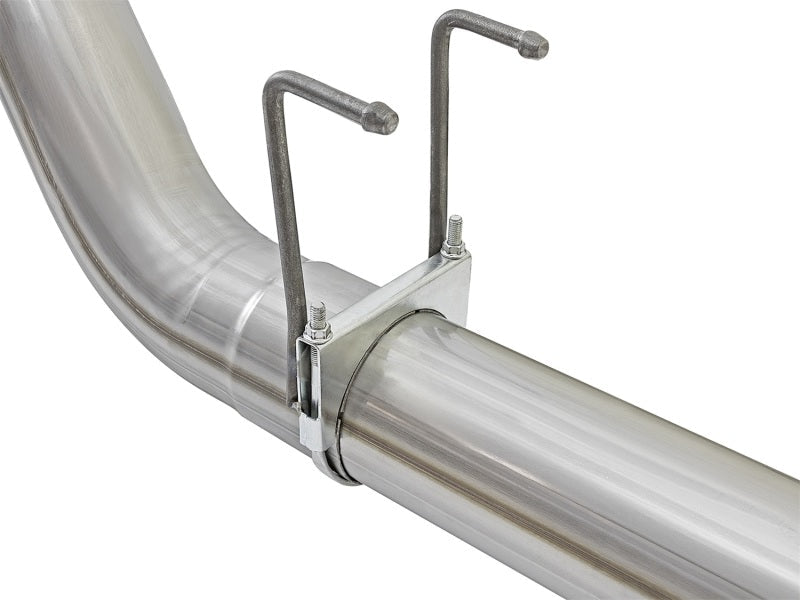 aFe ATLAS 5in DPF - Back Alum Steel Exhaust System w/Black Tip 2017 Ford Diesel Trucks V8 - 6.7L (td) - DPF Back - aFe