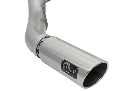 aFe ATLAS 5in DPF - Back Alum Steel Exhaust System w/Polished Tip 2017 Ford Diesel Trucks V8 - 6.7L (td) - DPF Back - aFe