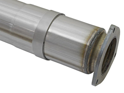 aFe ATLAS 5in DPF - Back Alum Steel Exhaust System w/Polished Tip 2017 Ford Diesel Trucks V8 - 6.7L (td) - DPF Back - aFe