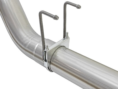 aFe ATLAS 5in DPF - Back Alum Steel Exhaust System w/Polished Tip 2017 Ford Diesel Trucks V8 - 6.7L (td) - DPF Back - aFe